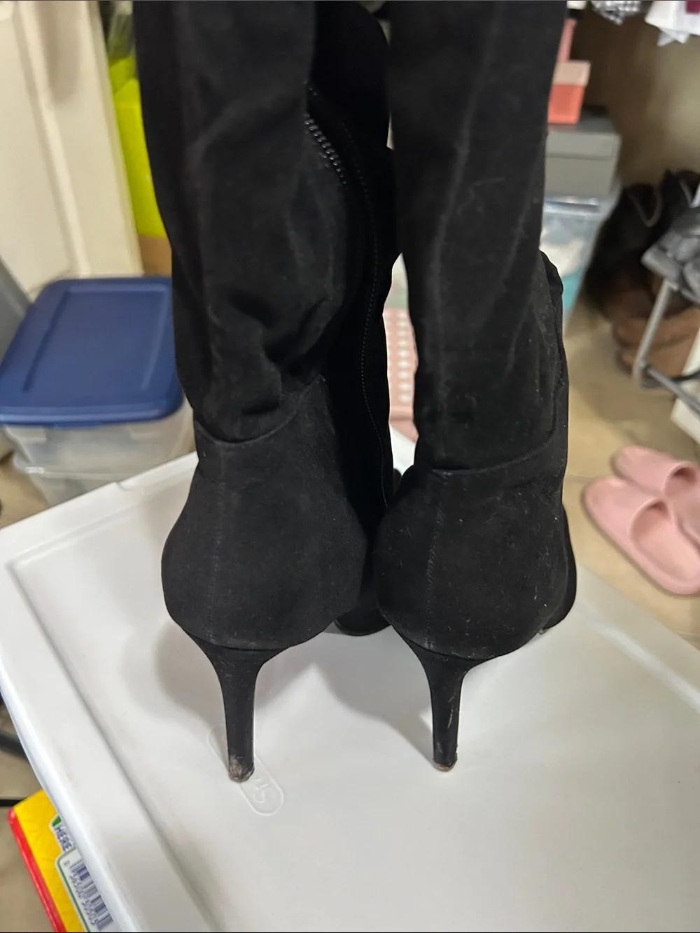 Glaze Black Suede Over-the-Knee Stiletto Boots